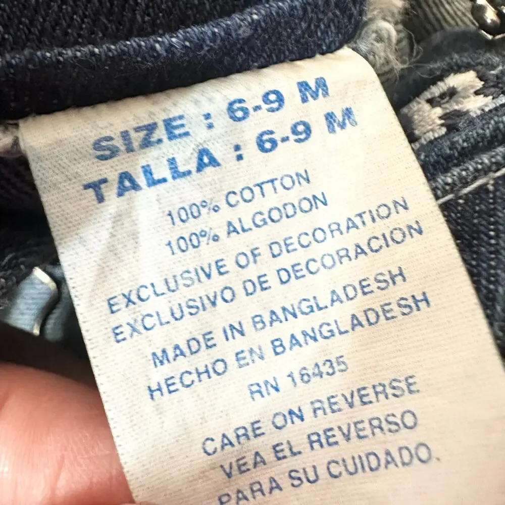 Vintage Baby Infant Denim Jean Overalls Carpenter Cargo Lil Helper My Tools 6-9M